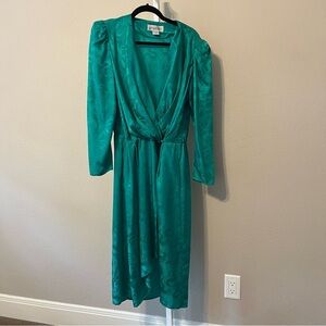 Vintage Teal Long Sleeve Dress